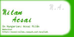 milan acsai business card